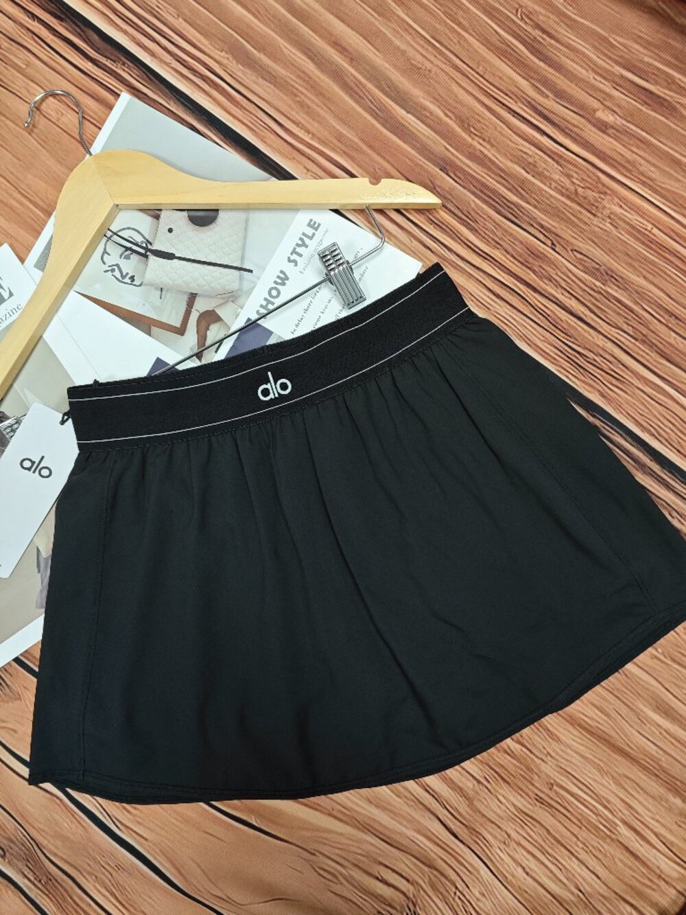 New ALO Yoga Match Point Tennis Skirt Black💟Minimal Versatile short skirt
